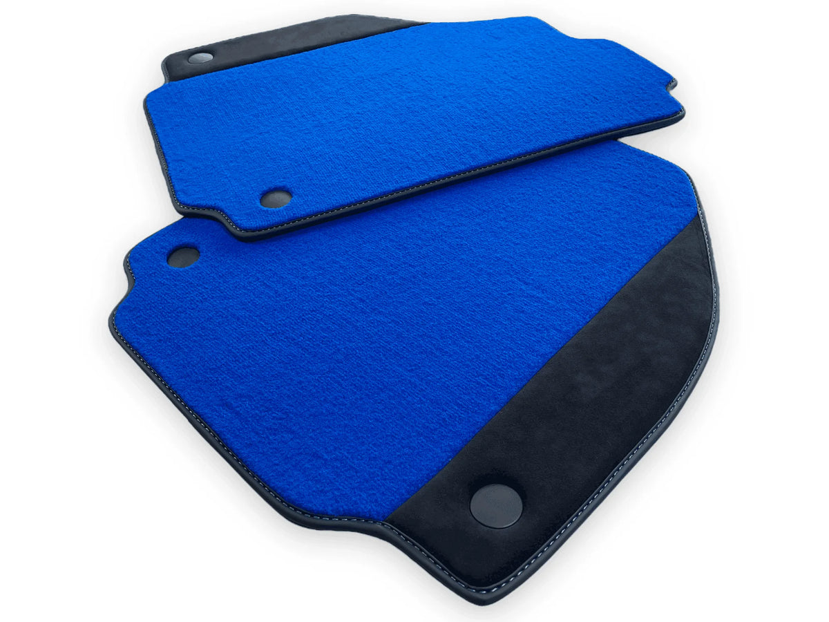 Blue Floor Mats For Ferrari 458 GT2 2012-2015 Alcantara Leather