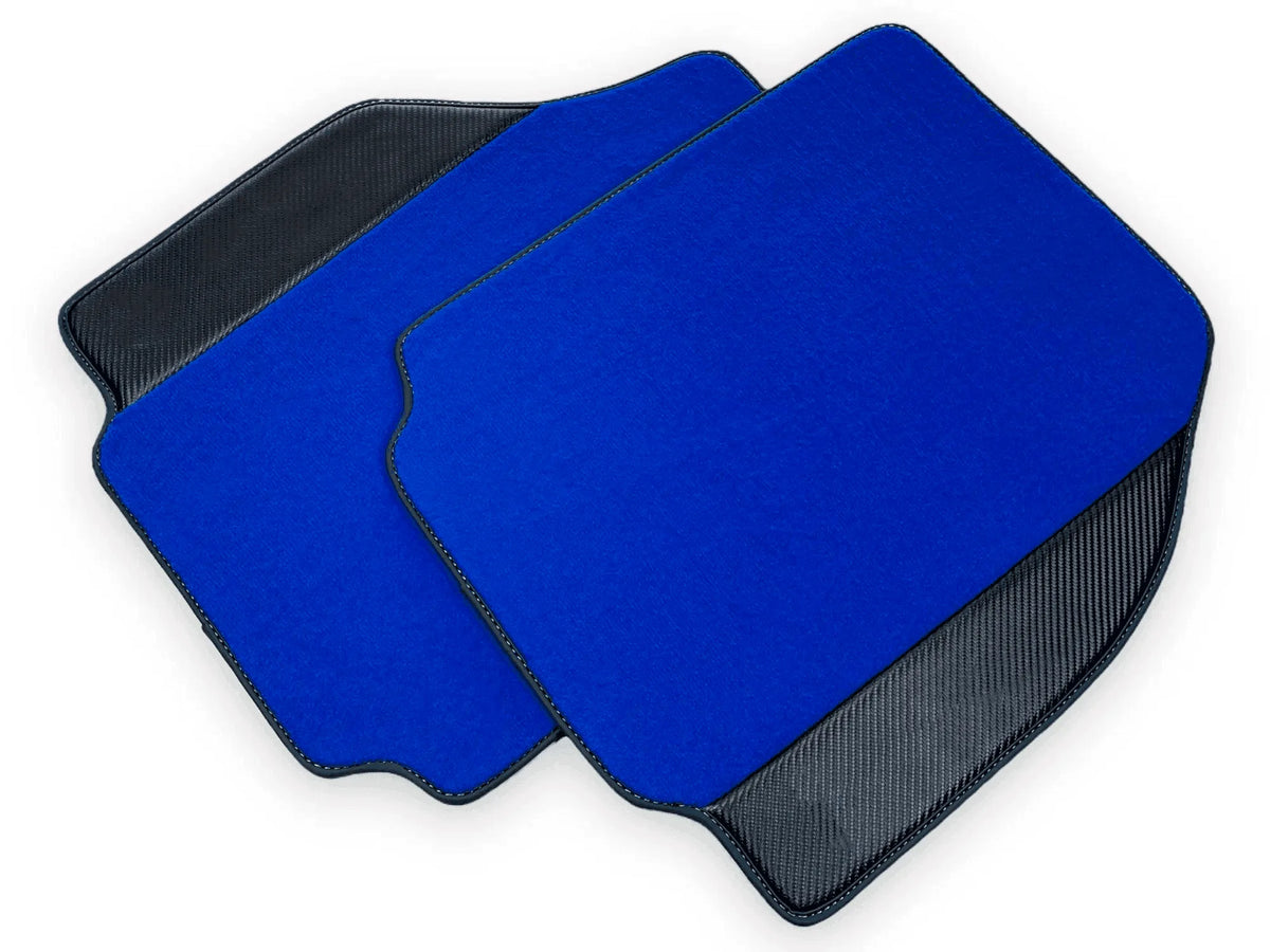 Blue Floor Mats For Ferrari 458 Speciale 2012-2015 Carbon Fiber Leather