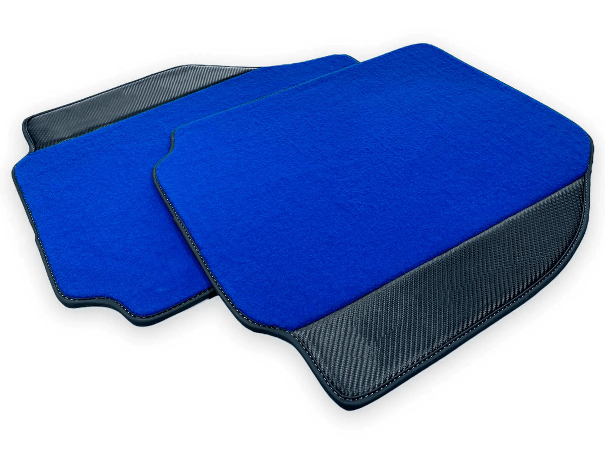 Blue Floor Mats For Ferrari 458 Speciale 2012-2015 Carbon Fiber Leather