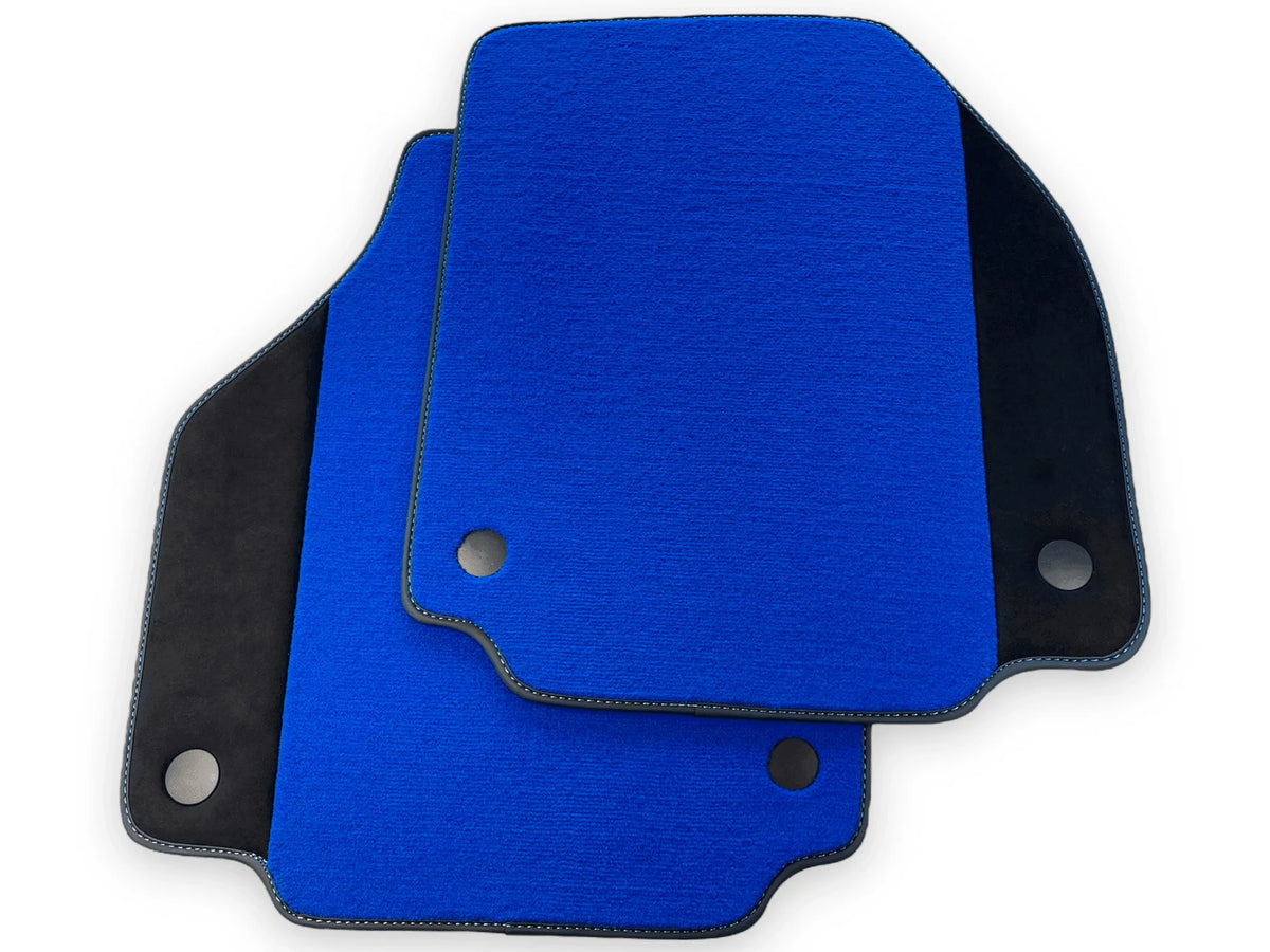 Blue Floor Mats For Ferrari 488 GTB 2016-2022 Carpets With Alcantara Leather - AutoWin