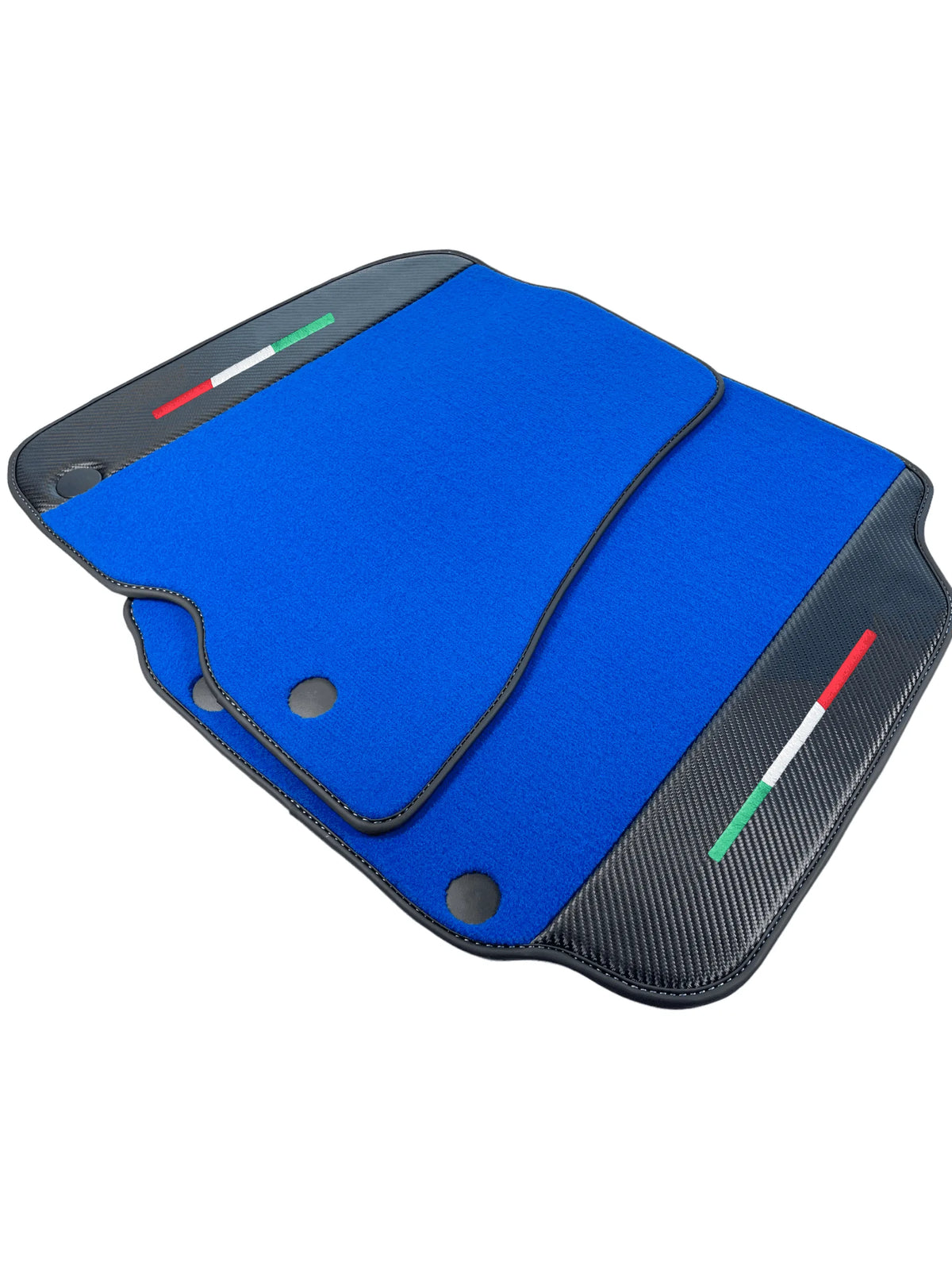 Blue Floor Mats For Ferrari 812 Superfast With Carbon Fiber Leather