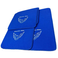 Blue Floor Mats for Pontiac FireBird (1970-1981) with Trans Am Logo - AutoWin