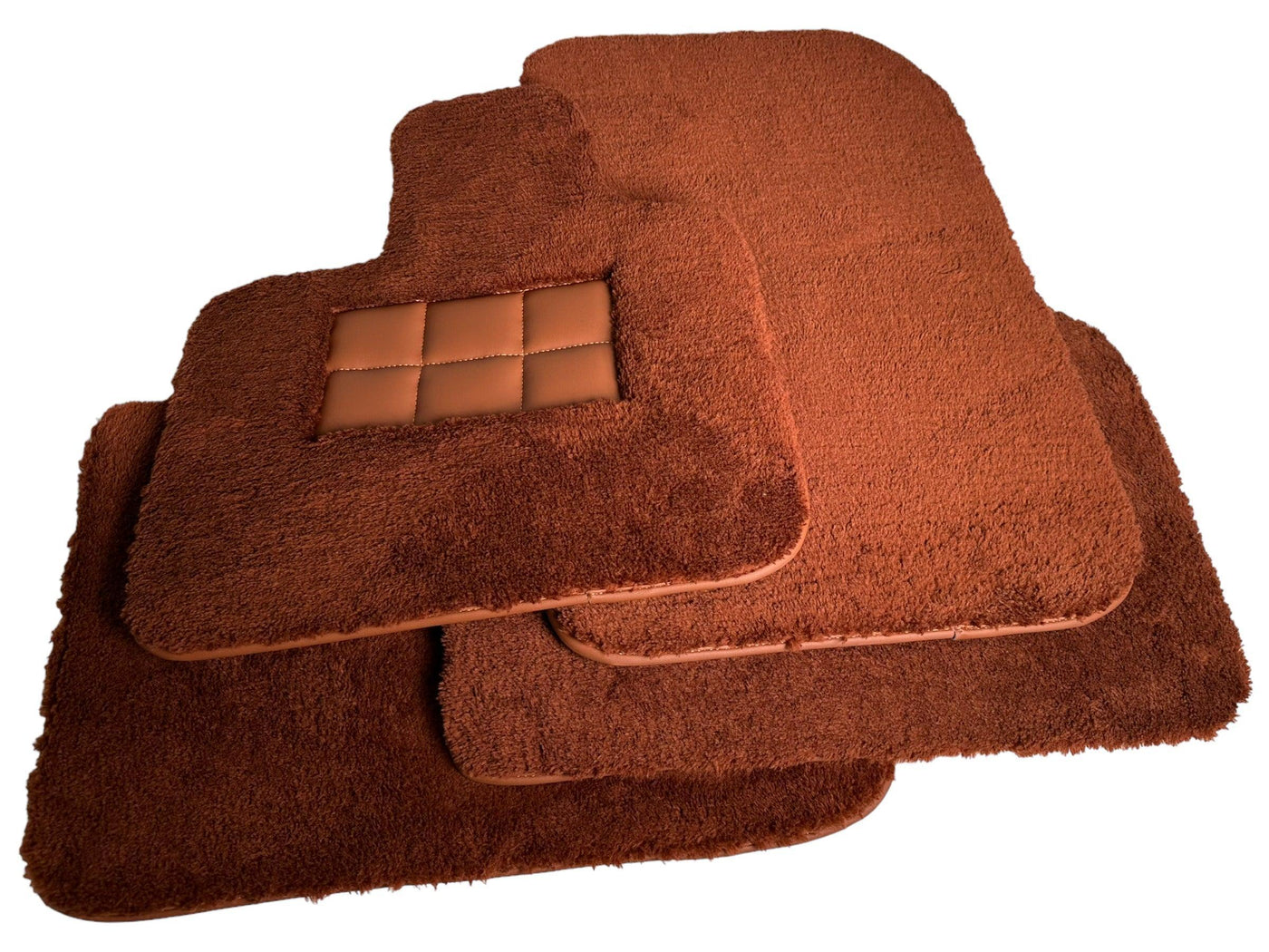 Brown Sheepskin Floor Mats For Rolls Royce Spectre (2023-2024) Er56 Design Brand - AutoWin