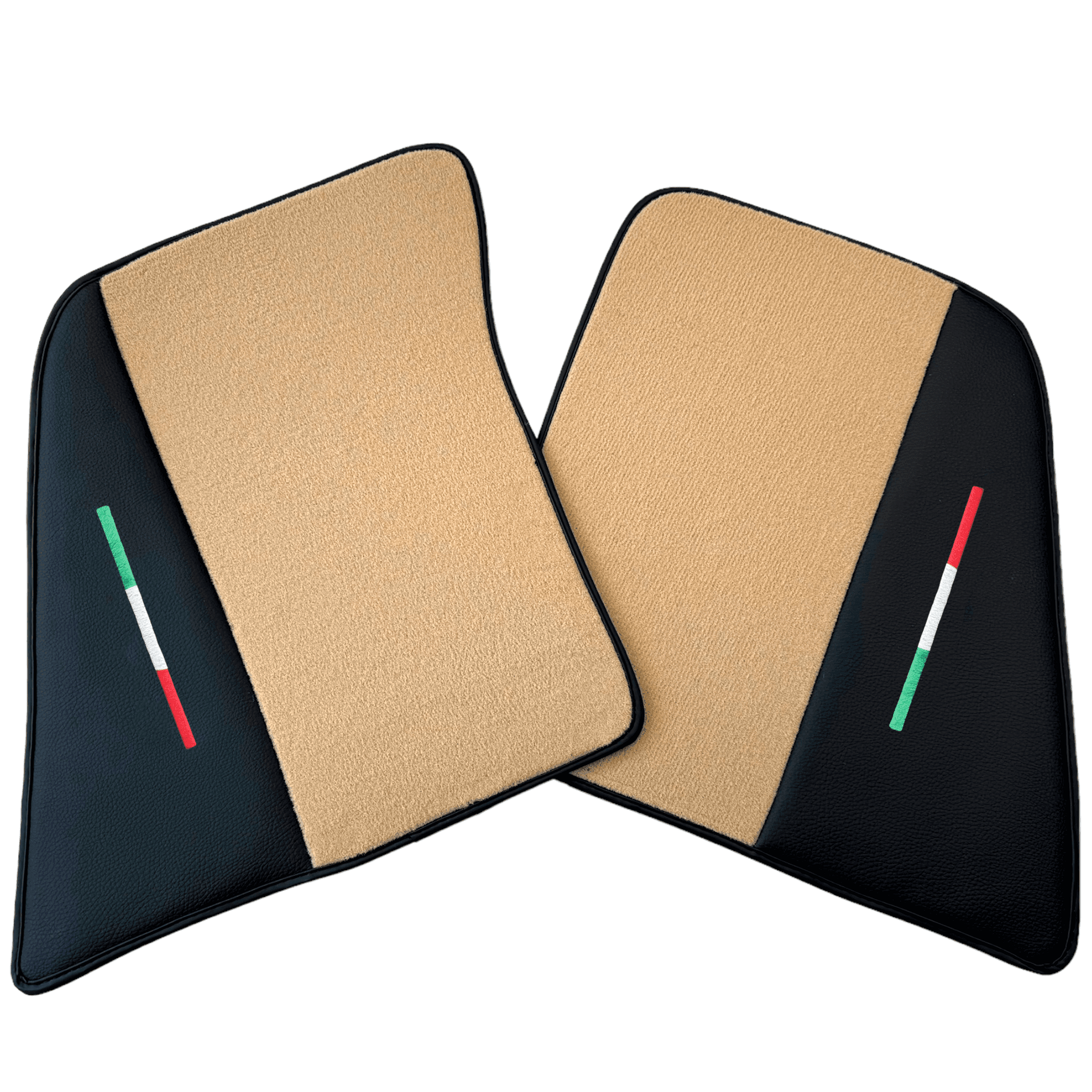 Beige Floor Mats for Ferrari 296 GTS (2022-2024) with Leather - AutoWin
