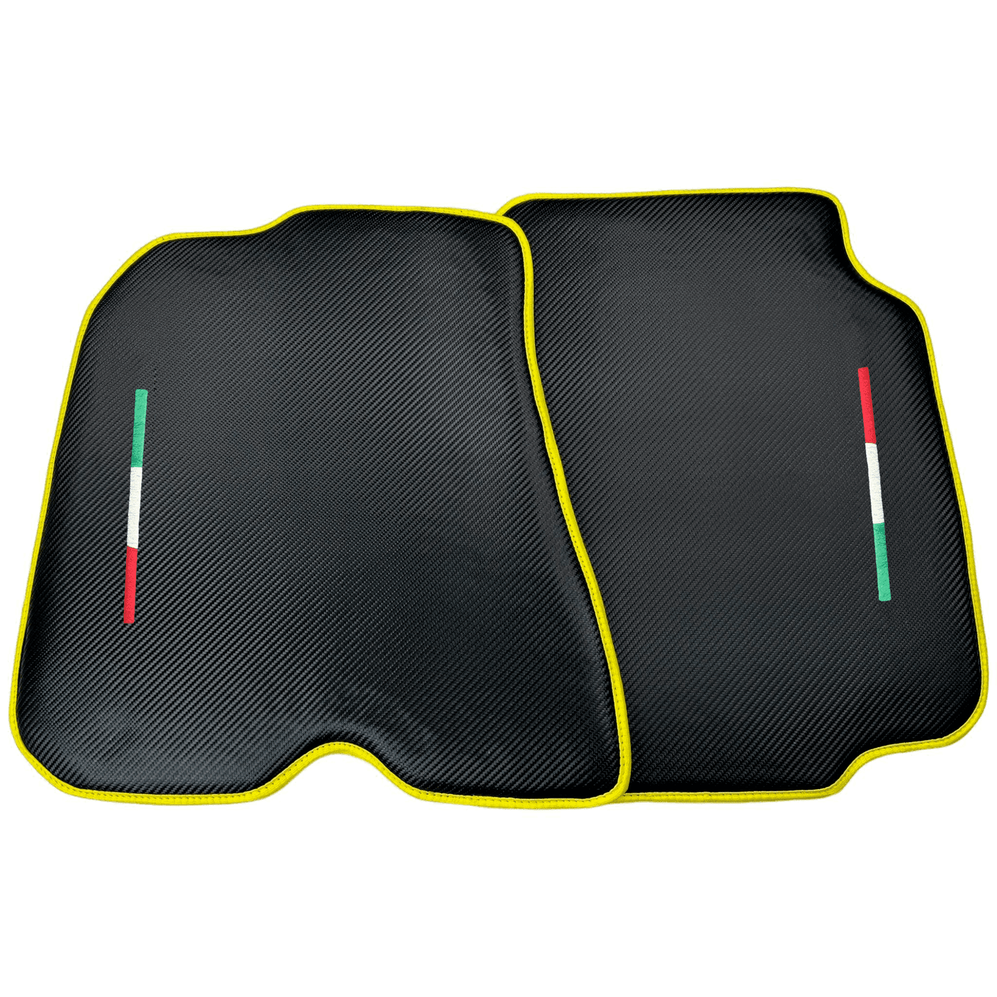 Carbon Fiber Floor Mats for Ferrari F12 Berlinetta (2012-2022) | Yellow Trim - AutoWin