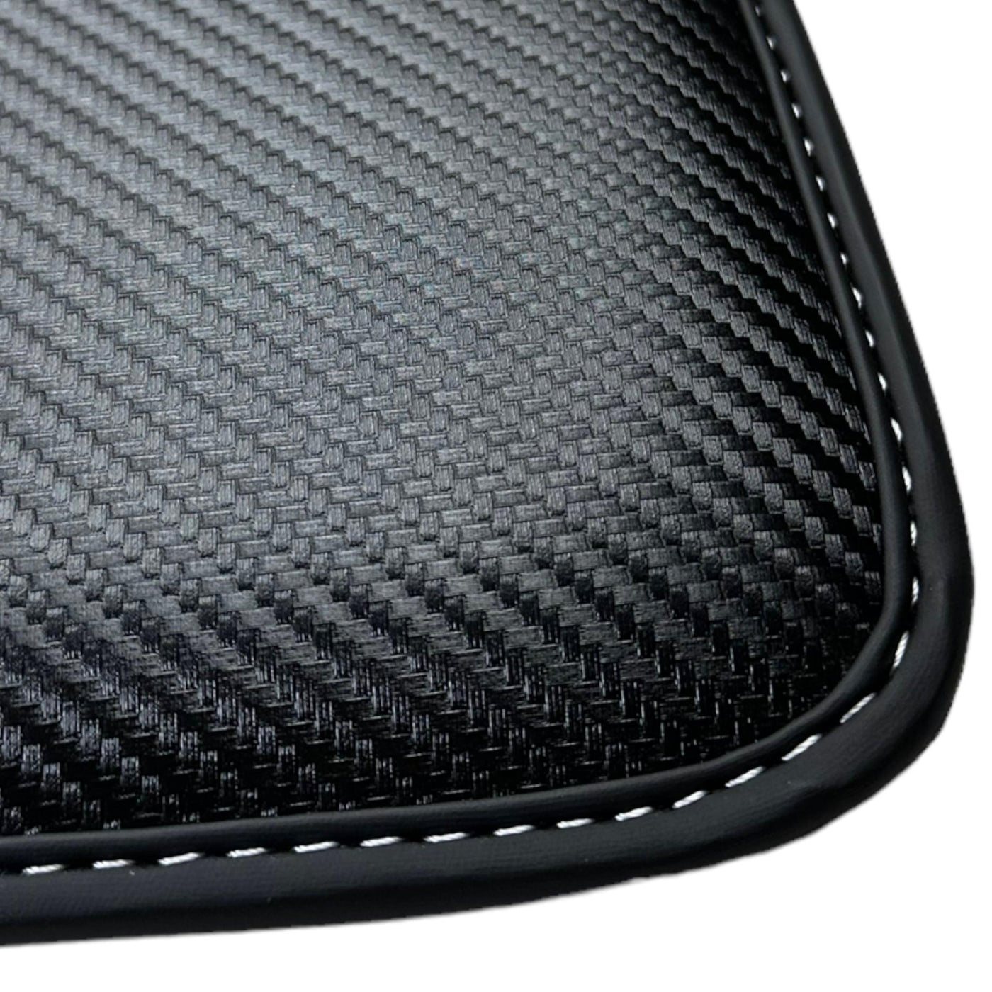 Carbon Fiber Floor Mats for Ford Mustang GT500 Shelby (2015-2021) with Cobra Sewing - AutoWin
