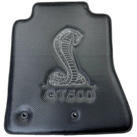 Carbon Fiber Floor Mats for Ford Mustang GT500 Shelby (2015-2021) with Cobra Sewing - AutoWin