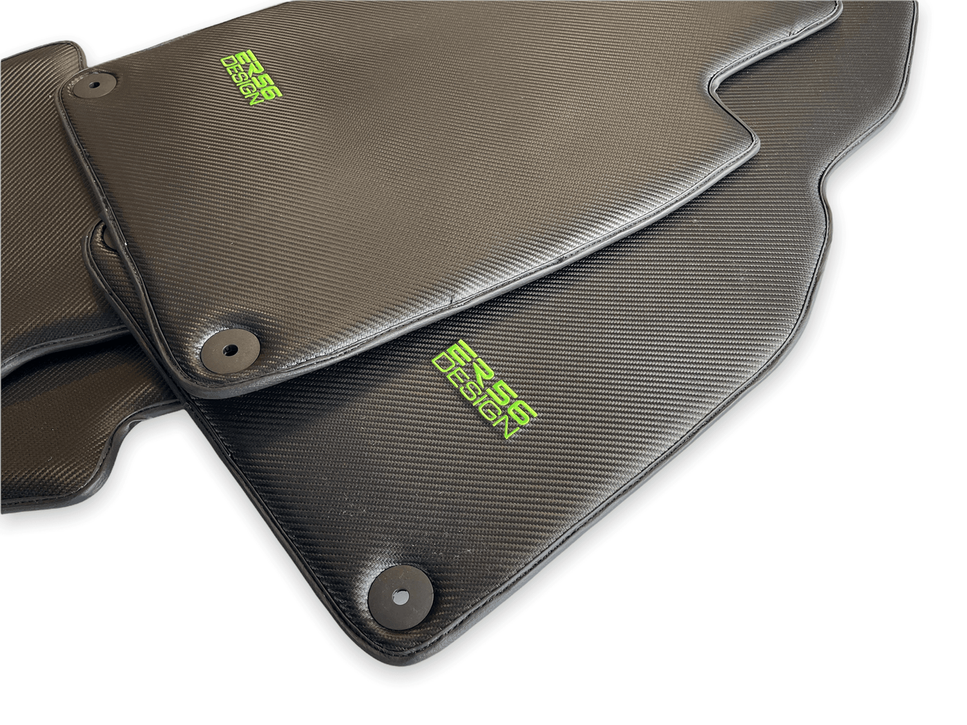 Carbon Fiber Floor Mats for Porsche Cayenne (2010-2018) Green Sewing - AutoWin