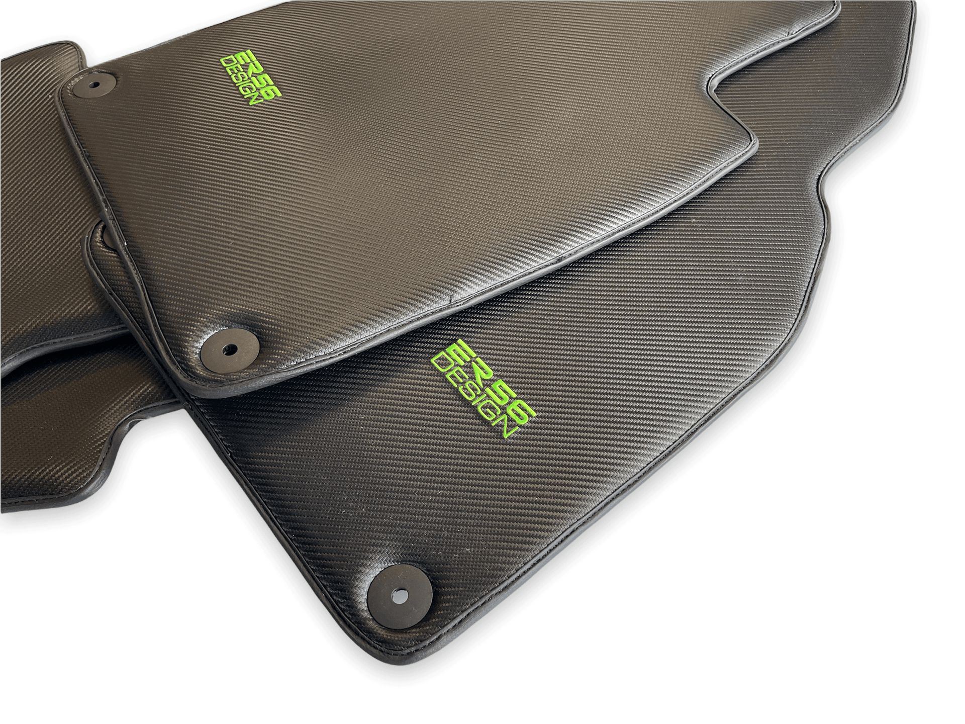 Carbon Fiber Floor Mats for Porsche Panamera (2017-2023) Green Sewing - AutoWin