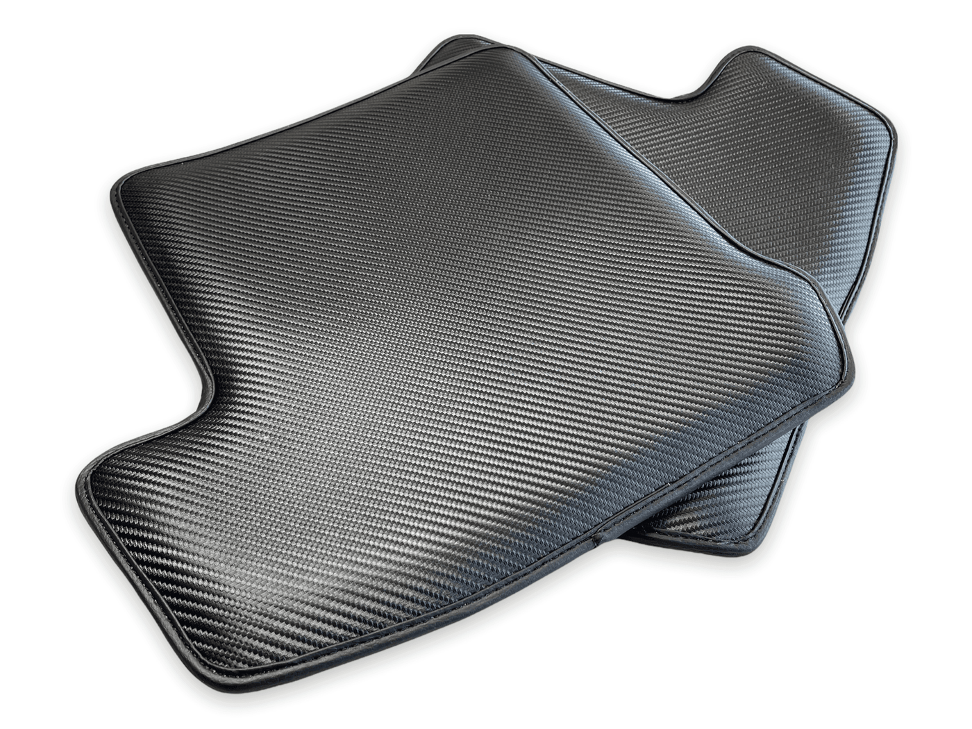 Carbon Fiber Floor Mats for Porsche Taycan (2019-2023) Green Sewing - AutoWin
