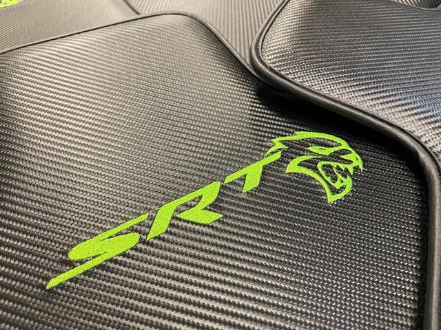 Carbon Leather Floor Mats For Dodge Challenger Srt 2011-2021 - AutoWin