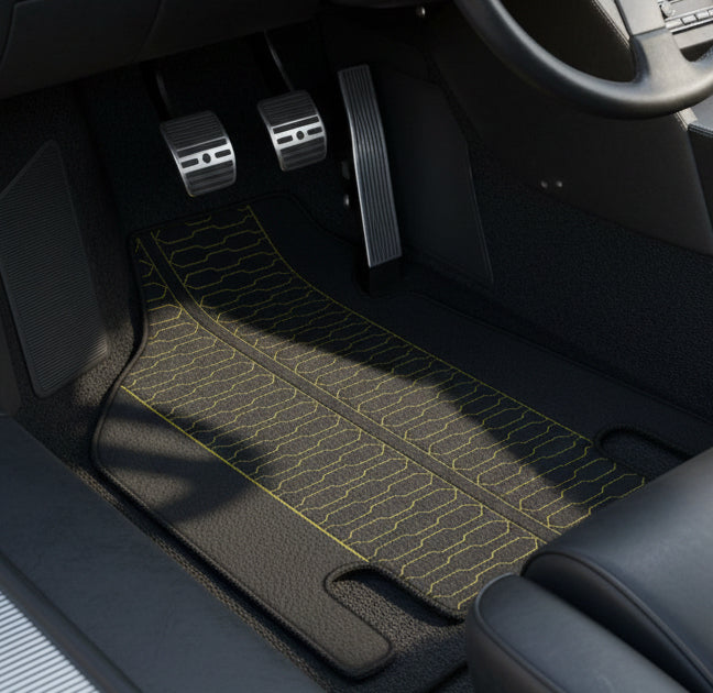 Alfombrillas de coche de cuero personalizables con patrón hexagonal para Lamborghini Countach (1974–1990) - AutoWin