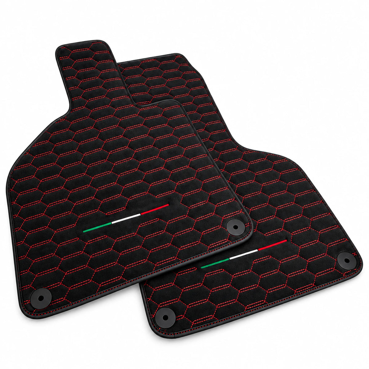 Custom Alcantara Floor Mats for Lamborghini Huracan Red Sewing