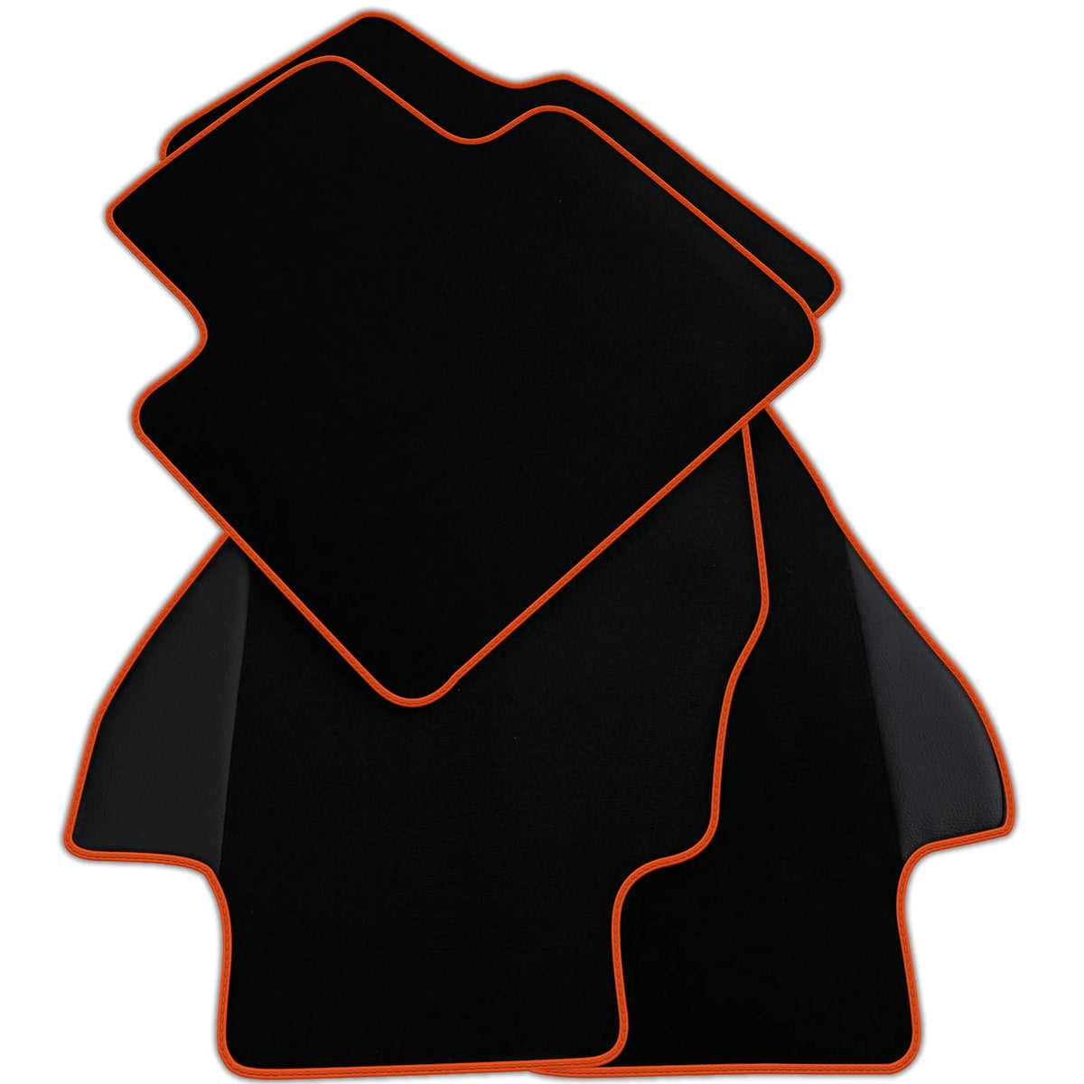 Custom Black Floor Mats for Ferrari Dino 308 GT4 (1973-1979) with Leather