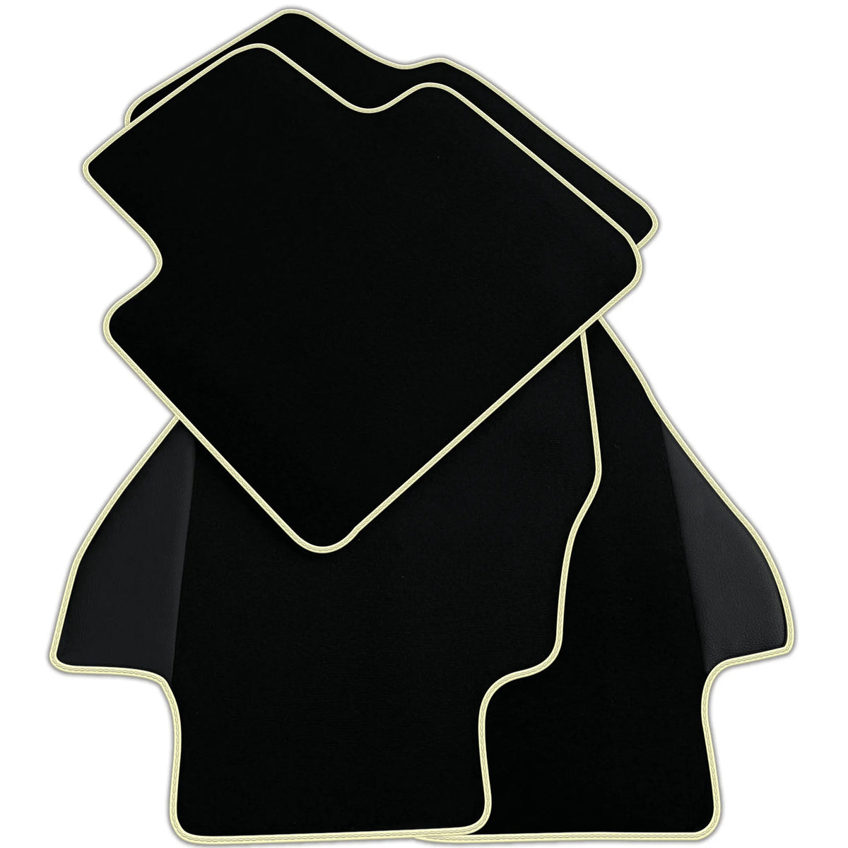 Custom Black Floor Mats for Ferrari Dino 308 GT4 (1973-1979) with Leather