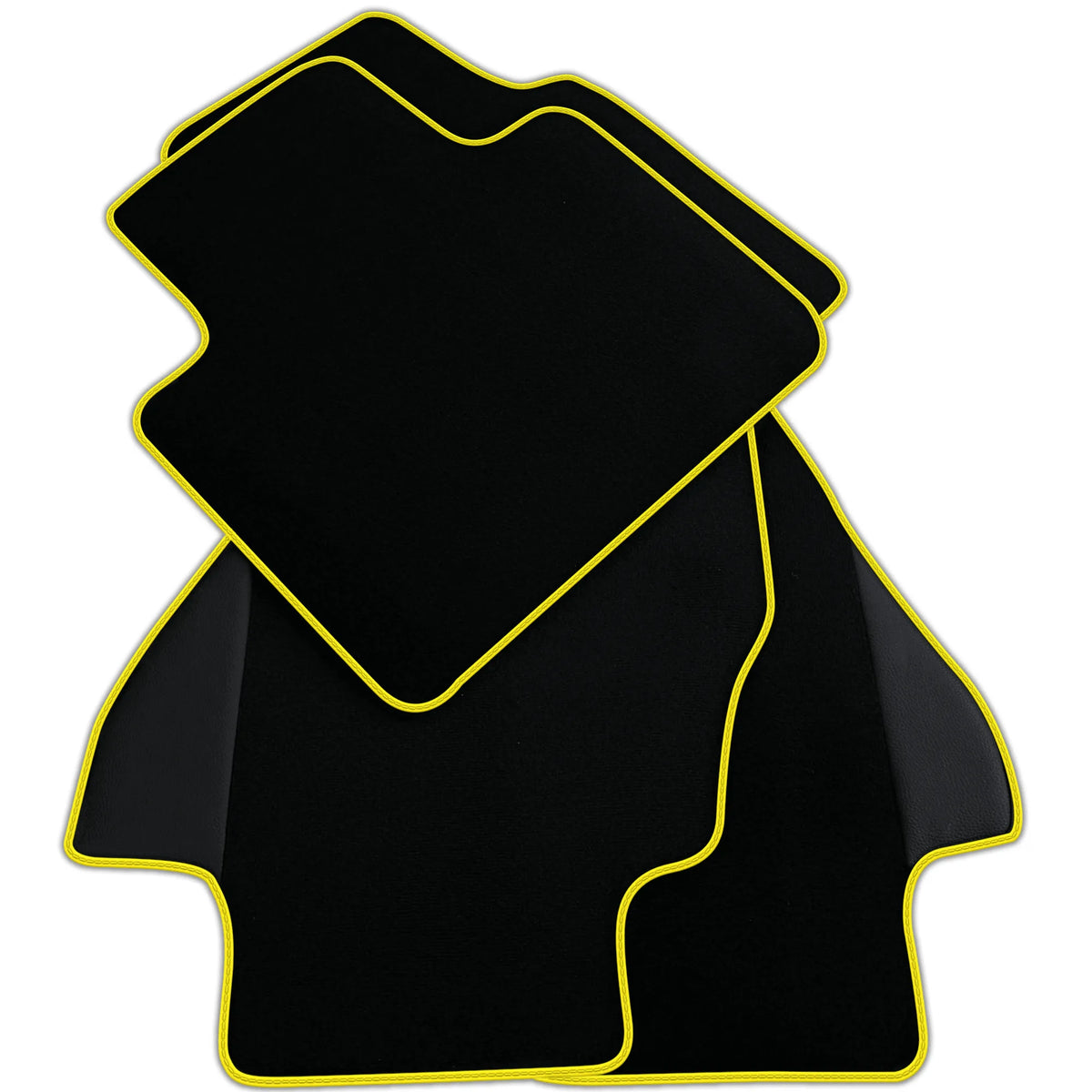 Custom Black Floor Mats for Ferrari Dino 308 GT4 (1973-1979) with Leather