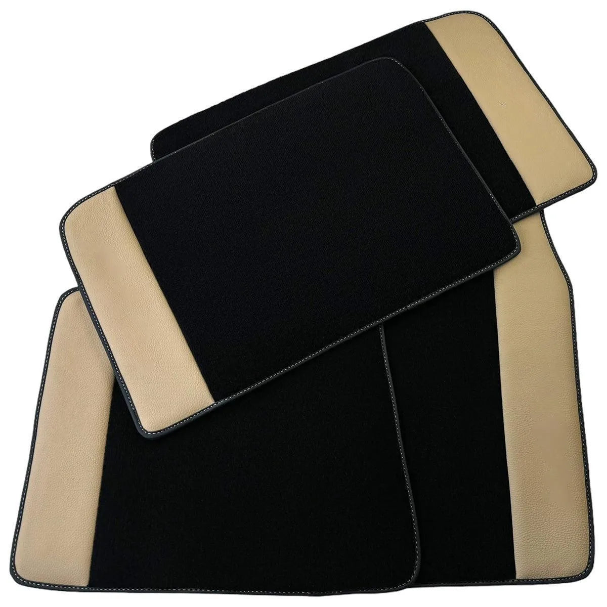 Custom Black Floor Mats for Rolls Royce Ghost Series I (2010–2020) With Beige Leather