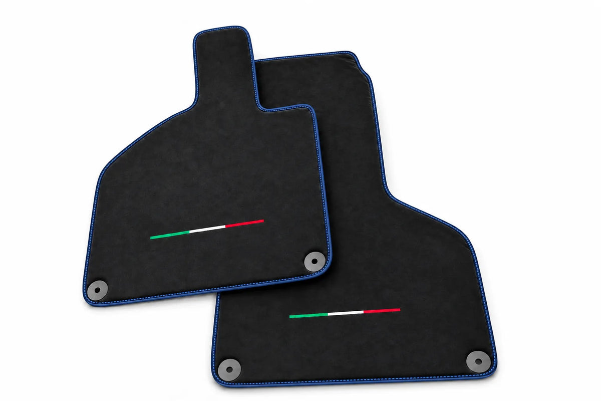 Custom Floor Mats for Lamborghini Huracan Alcantara Leather Dark Blue trim