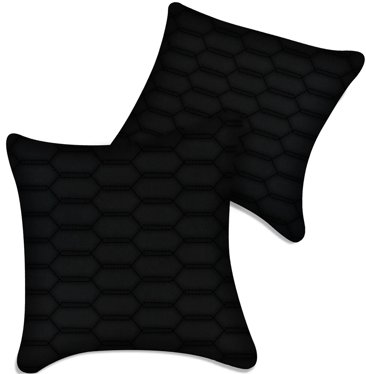 Customizable Black Leather Pillows Set of 2 for All Vehicles