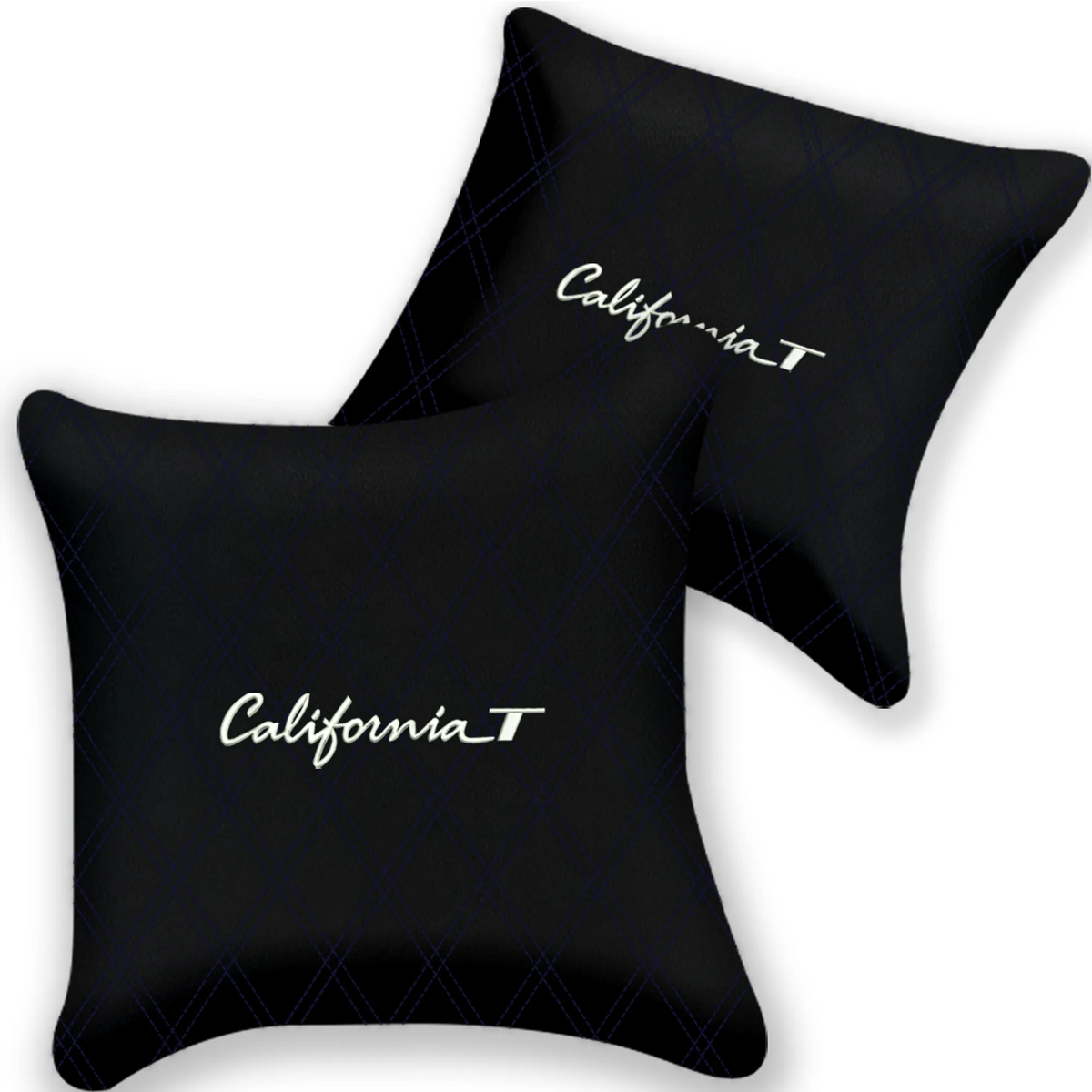 Customizable Black Leather Pillows Set of 2 for Ferrari California T (2015-2018) - Various Stitching Colors