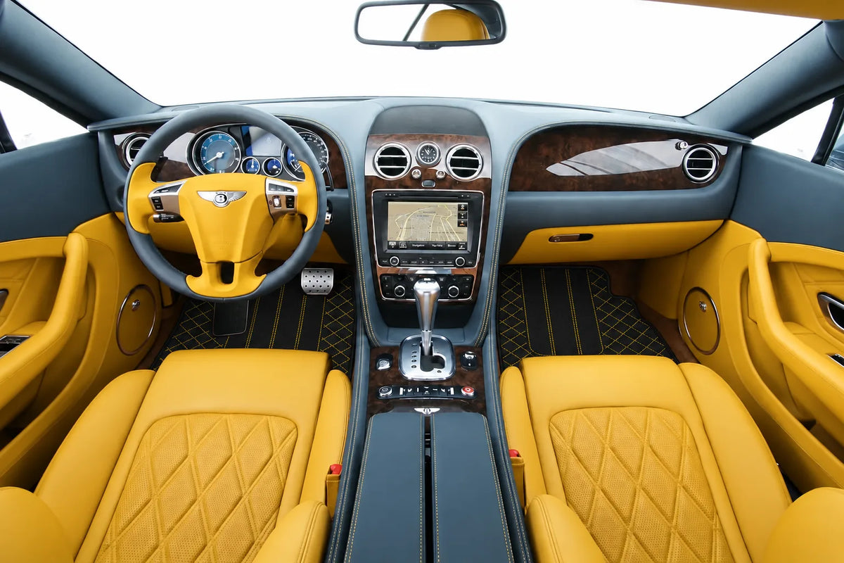 Customizable Leather Floor Mats with AW1 Pattern for Bentley Continental GT (2011-2018) inside the vehicle