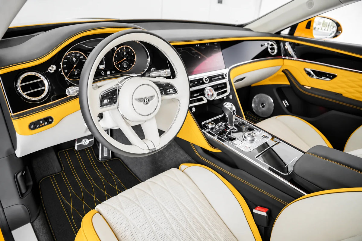 Customizable Leather Floor Mats with AW33 Pattern for Bentley Flying Spur (2019-2023) inside the vehicle