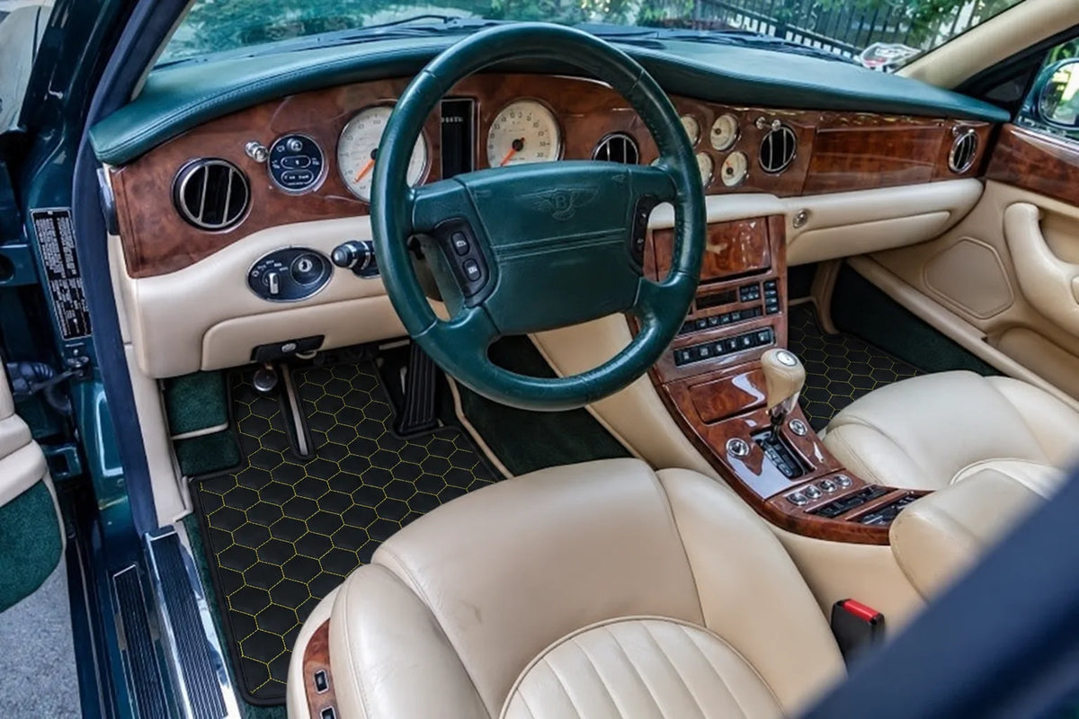 Customizable Leather Floor Mats with Hex Pattern for Bentley Green Label (1998-2009) inside the vehicle