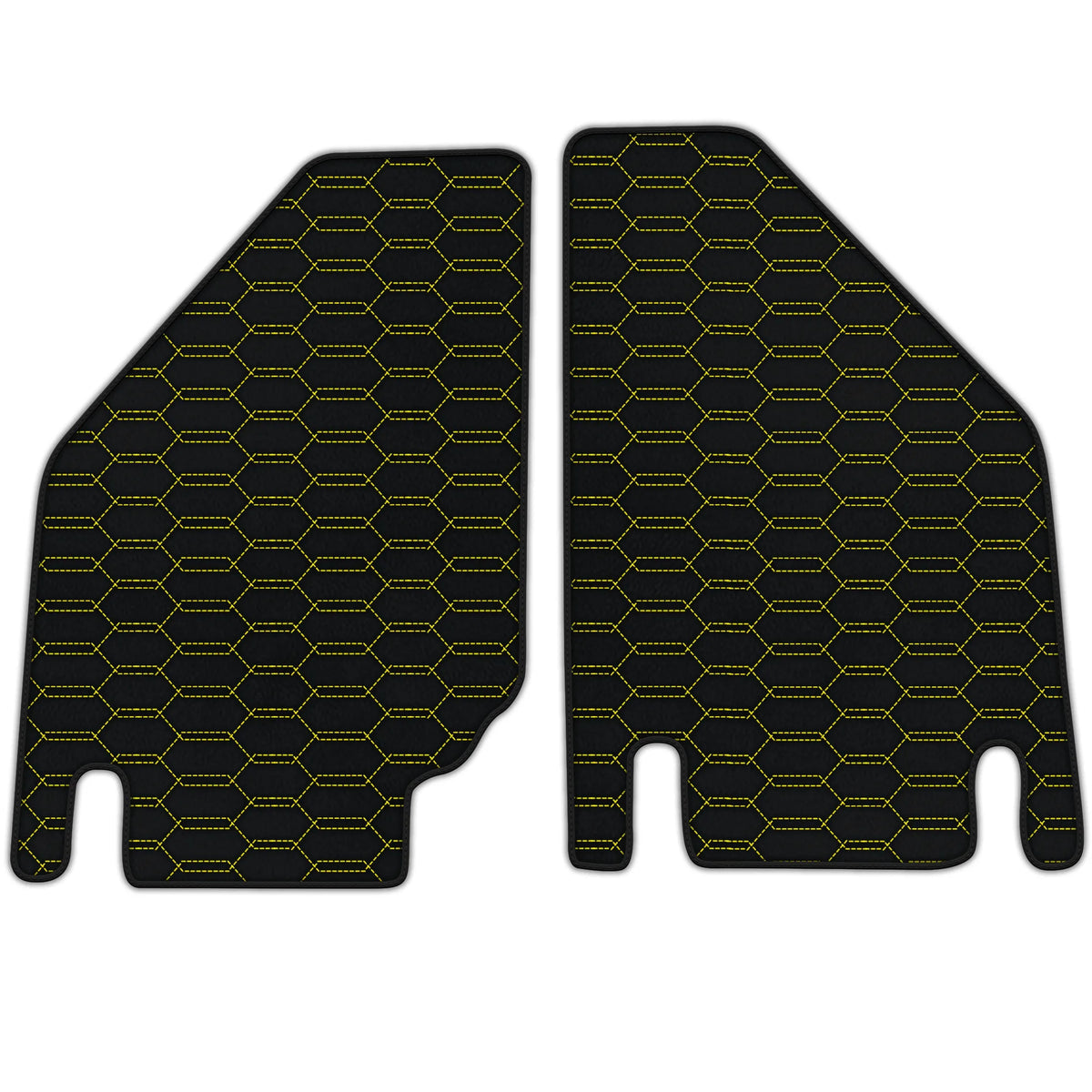 Customizable Leather Floor Mats with Interlaced Hex Pattern for Lamborghini Countach (1974–1990)