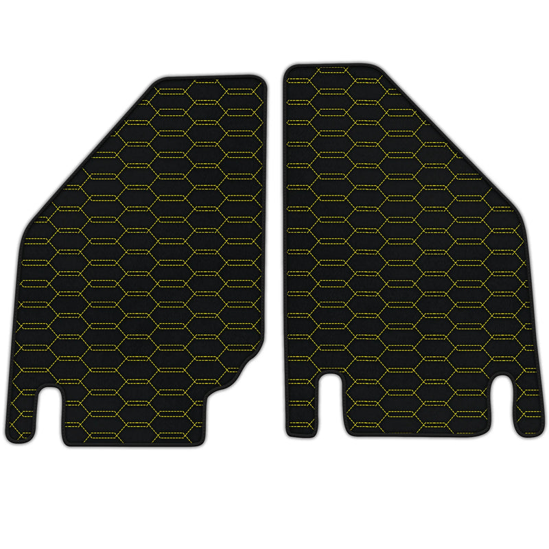 Alfombrillas de cuero personalizables con patrón hexagonal entrelazado para Lamborghini Countach (1974–1990)