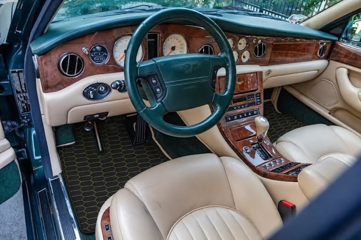 Customizable Leather Floor Mats with Raptor Hex Pattern for Bentley Green Label (1998-2009) inside the vehicle