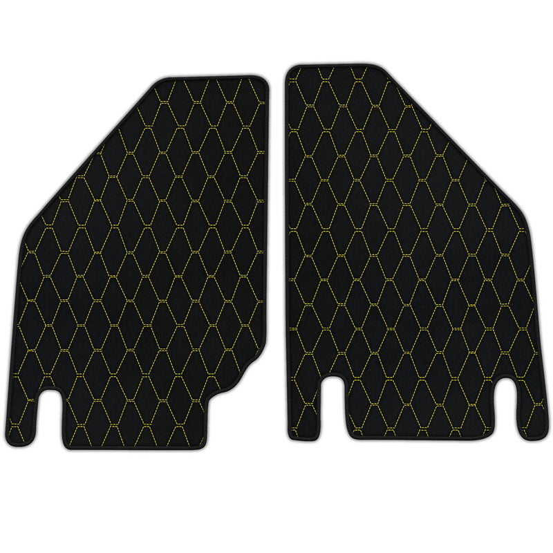 Tapis de sol en cuir sur mesure avec motif hexagonal