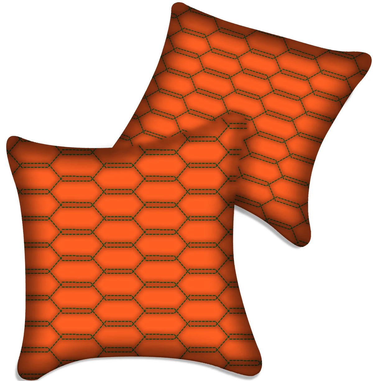 Customizable Orange Leather Pillows Set of 2 for All Vehicles