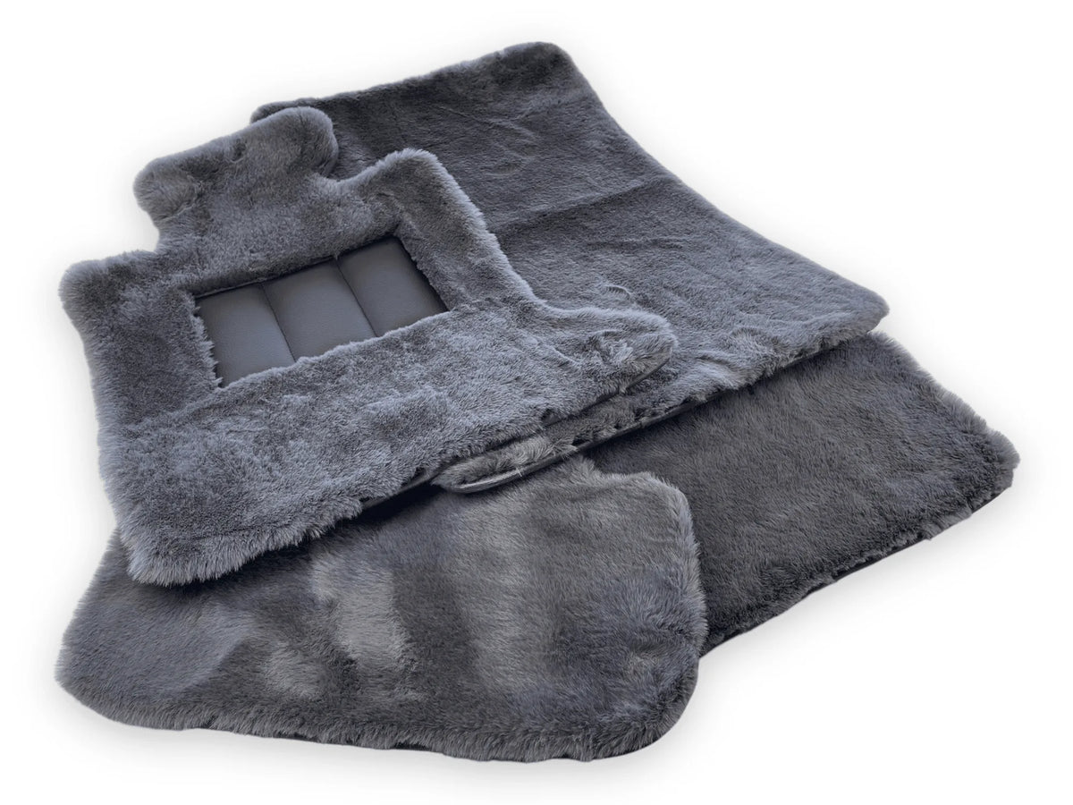 Dark Gray Sheepskin Floor Mats For Rolls Royce Phantom VIII (2017-2024) Er56 Design Brand