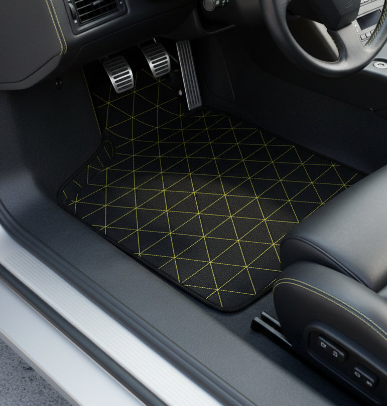 Tapis de voiture en cuir personnalisables avec motif Viper Hex pour Lamborghini Diablo (1990-2001) - AutoWin