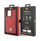 Ferrari Carbon Metal Logo MagSafe Hardcase for iPhone 15 Pro Max 6.7" - AutoWin