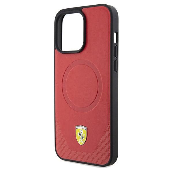 Ferrari Carbon Metal Logo MagSafe Hardcase for iPhone 15 Pro Max 6.7" - AutoWin