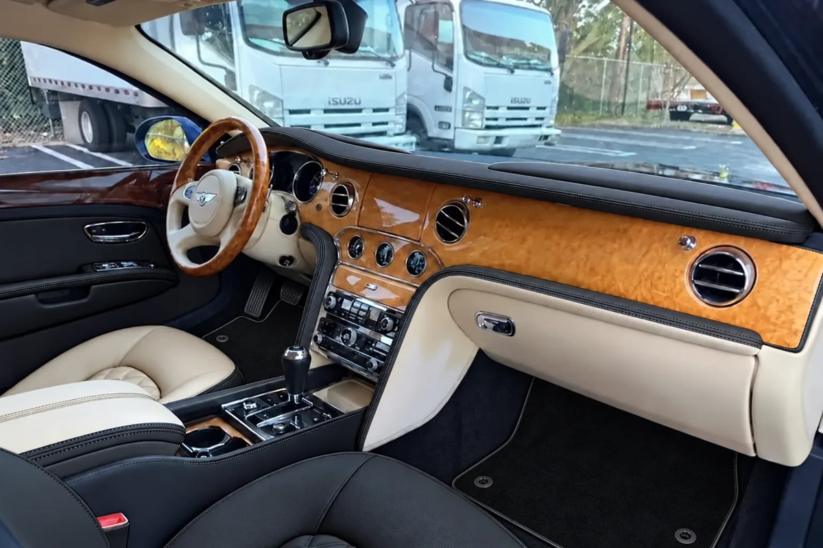 Brown Sheepskin Floor Mats For Bentley Mulsanne (2010-2020) Er56 Design Brand