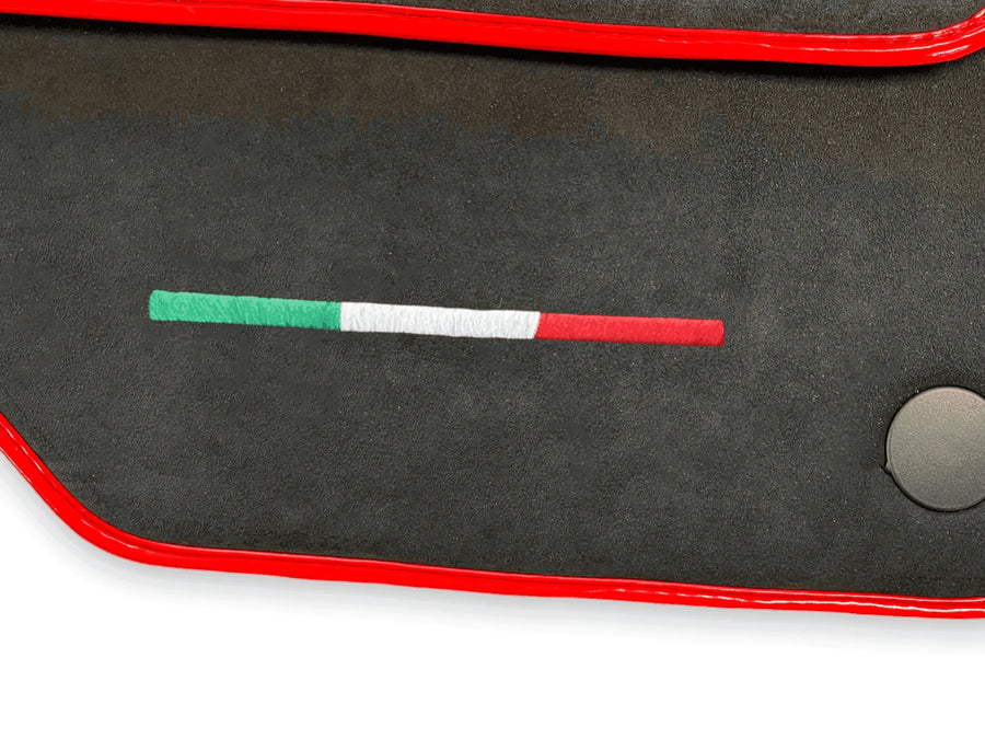 Floor Mats For Ferrari 458 GT2 (2012-2015) Alcantara Leather Red Trim