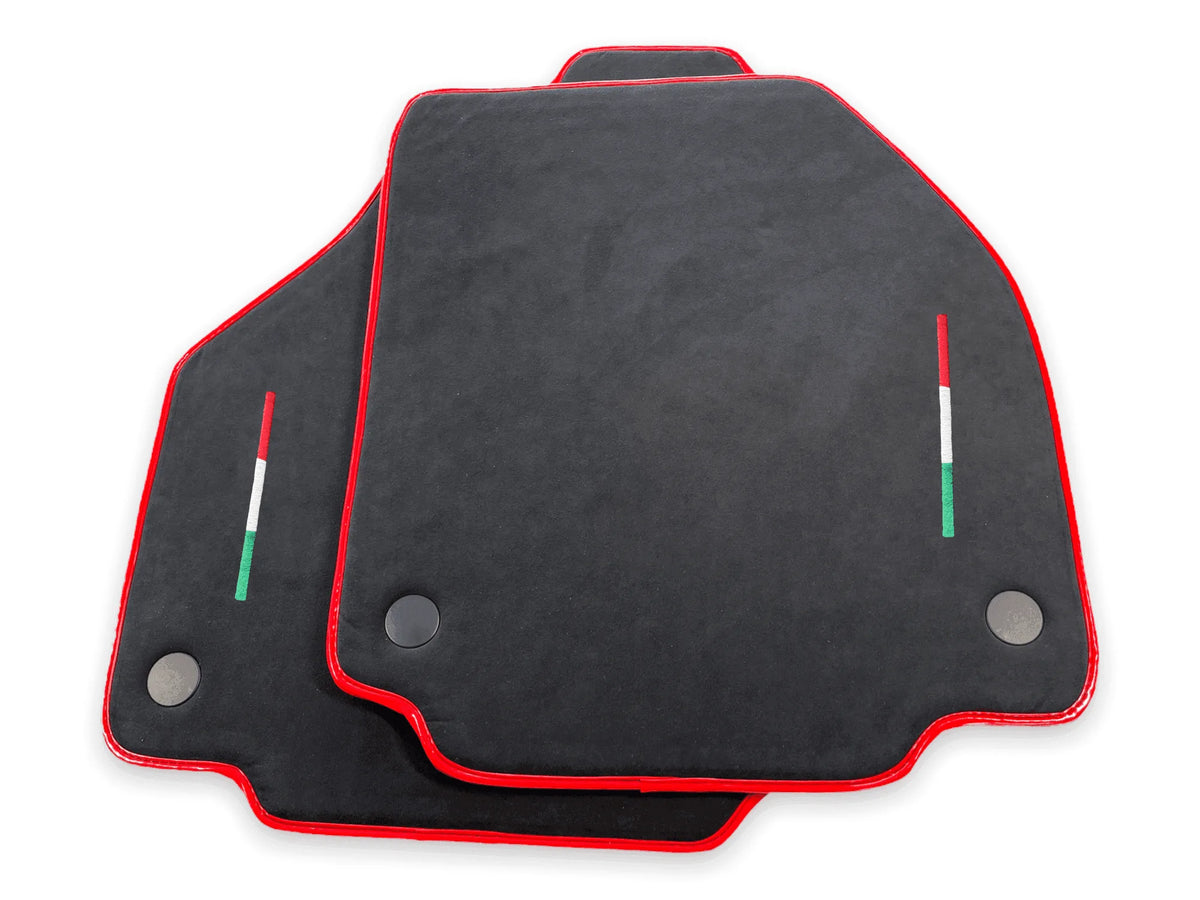 Floor Mats For Ferrari 458 GT2 (2012-2015) Alcantara Leather Red Trim