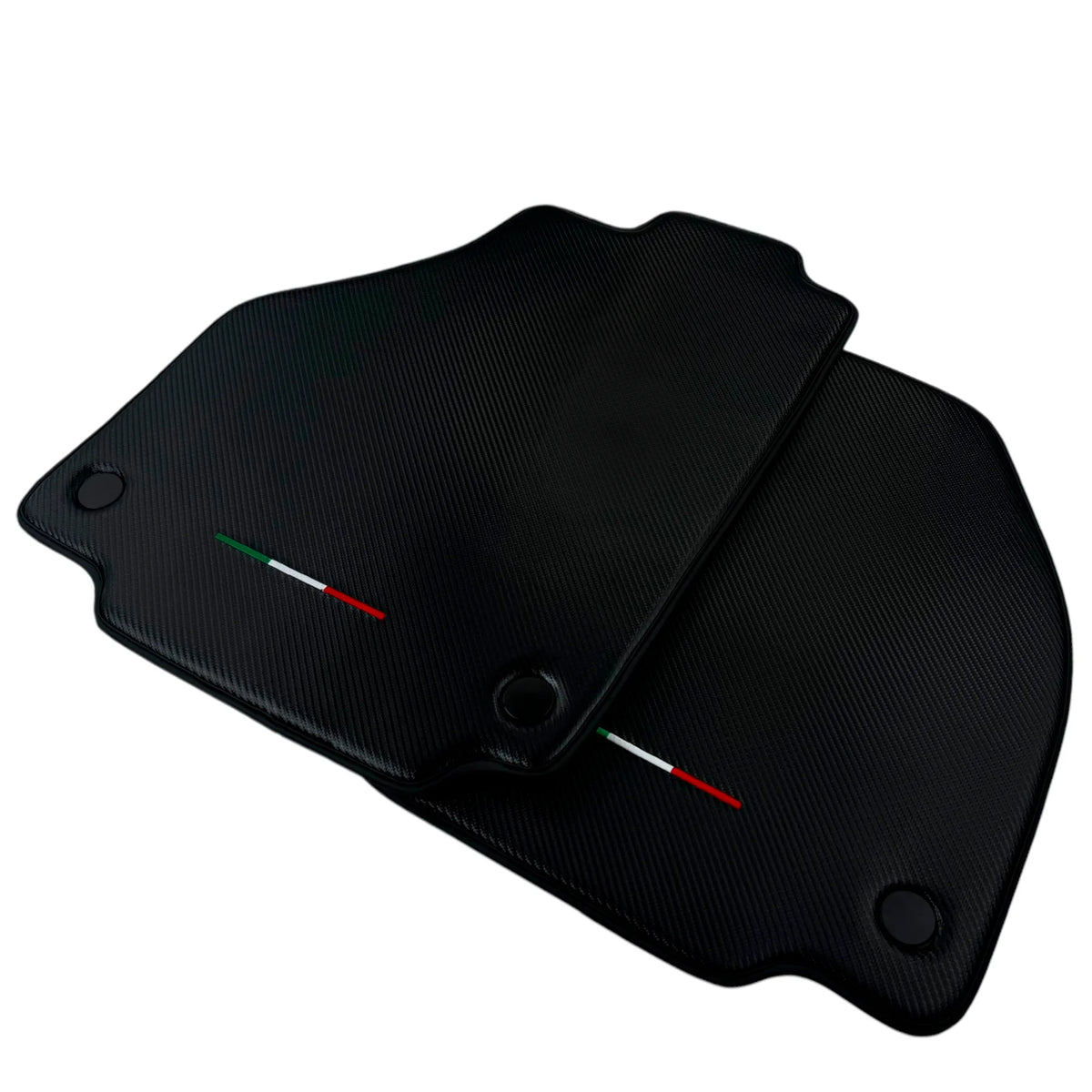 Floor Mats for Ferrari 458 GT2 (2012-2015) Carbon Fiber Leather Autowin Brand Italian Edition