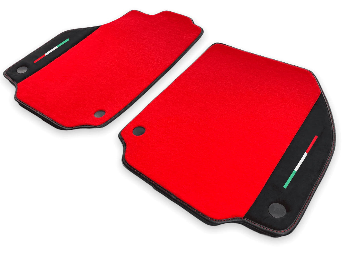 Floor Mats For Ferrari 458 Italia (2009-2015) Red Carpet And Alcantara Leather - AutoWin