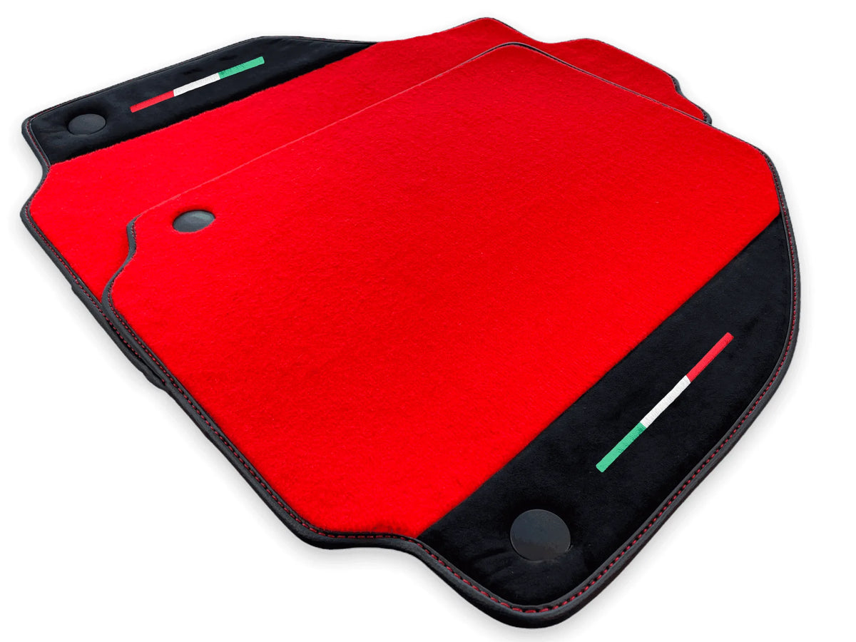 Floor Mats For Ferrari 458 Italia (2009-2015) Red Carpet And Alcantara Leather - AutoWin