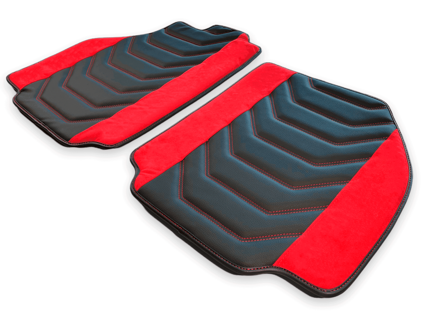 Floor Mats For Ferrari 458 Speciale (2012-2015) Leather With Red Alcantara