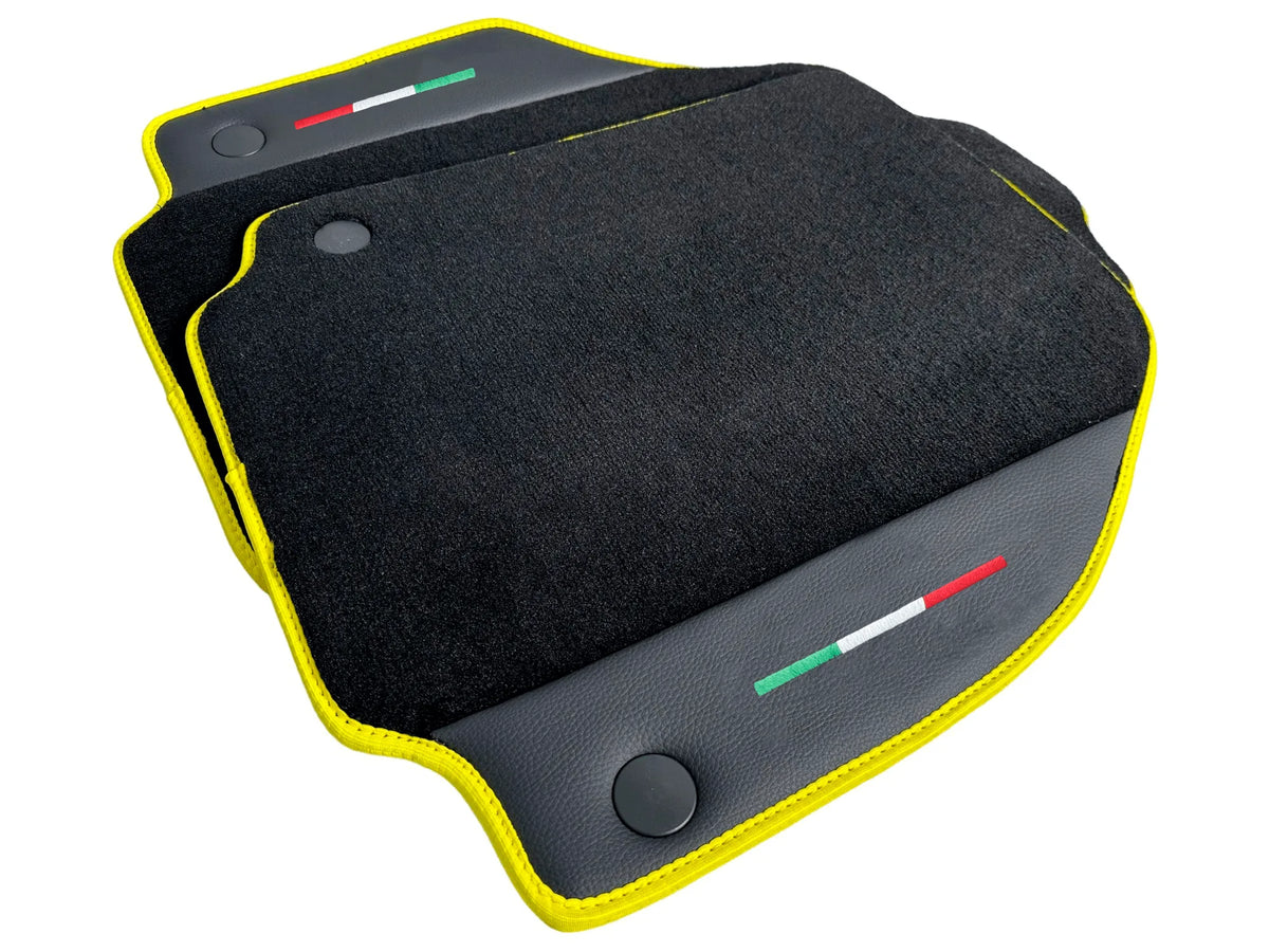 Floor Mats For Ferrari 488 GTB 2015-2022 Carpet With Leather - AutoWin