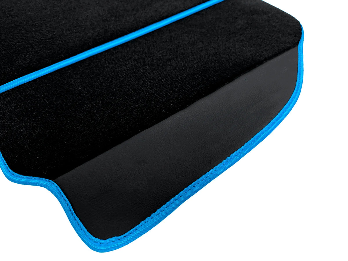 Floor Mats For Ferrari 488 Pista Spider (2019-2021) Alcantara Leather | Light Blue Trim