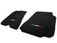 Floor Mats For Ferrari F12 Berlinetta Black Tailored Carpets With Italian Emblem - AutoWin