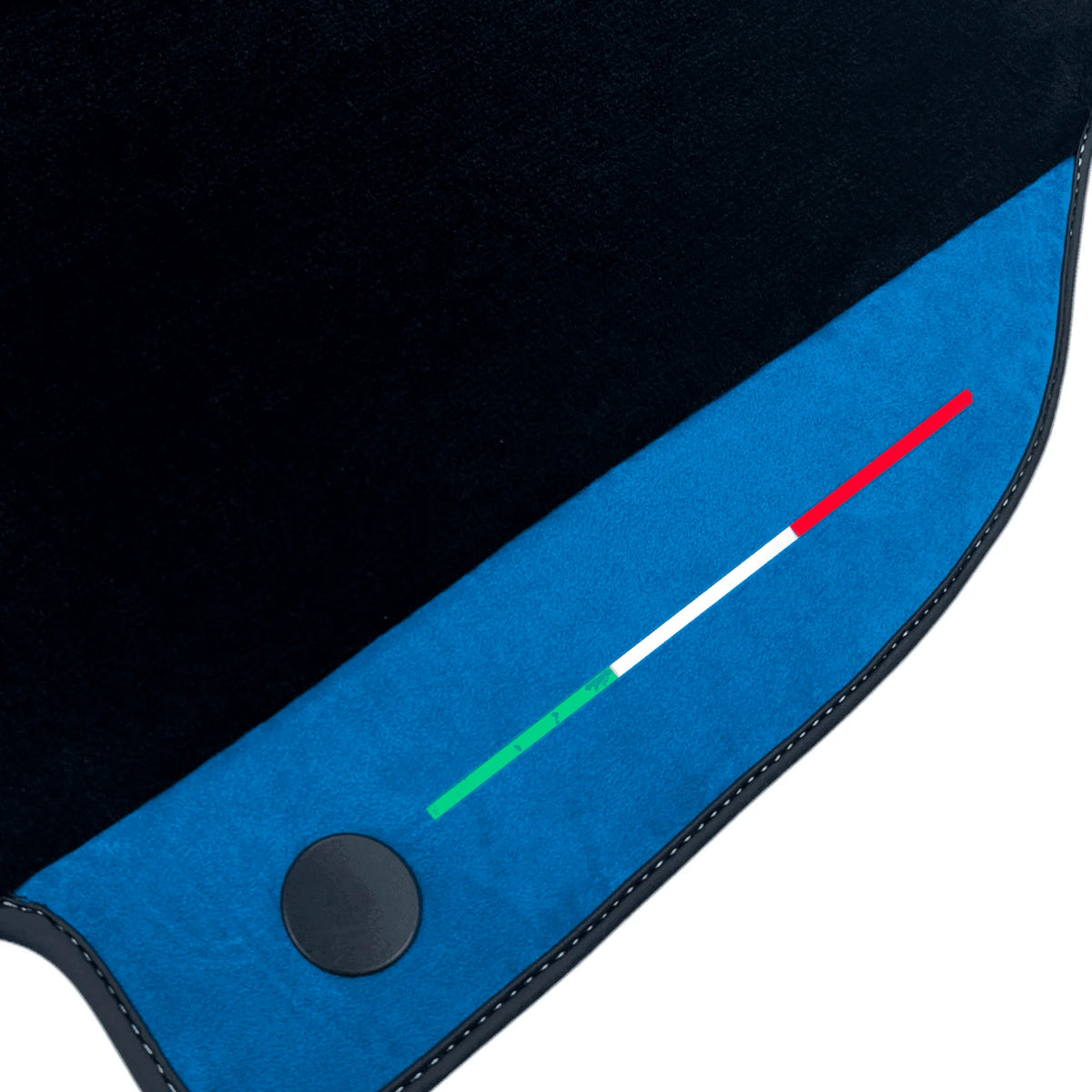 Floor Mats For Ferrari F8 Tributo 2019-2022 With Blue Alcantara Leather