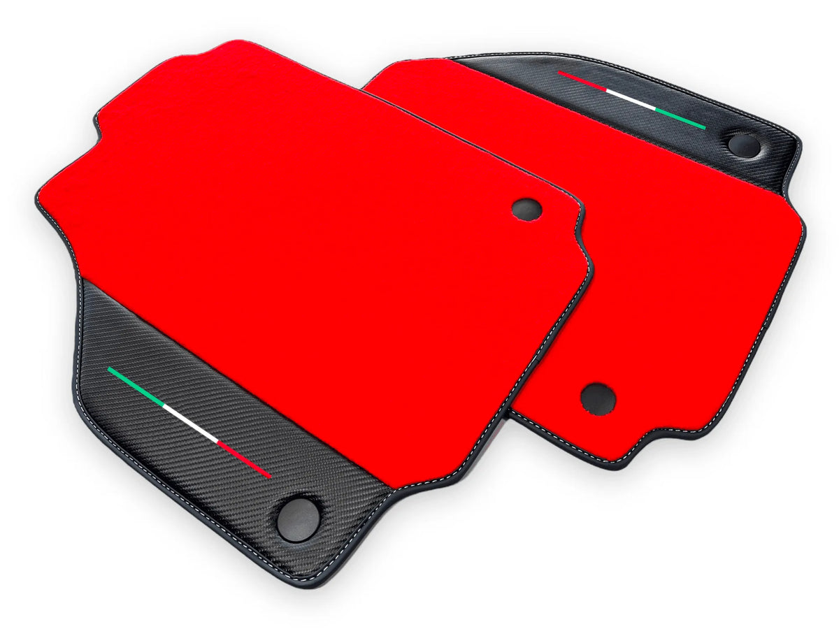 Floor Mats For Ferrari F8 Tributo 2019-2022 With Carbon Leather - AutoWin