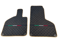 Custom Floor Mats for Lamborghini Huracan Perfomante Alcantara Leather Gold Trim