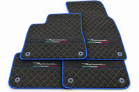 Alfombrillas de coche para Lamborghini Urus Performante con trim de Alcántara en azul
